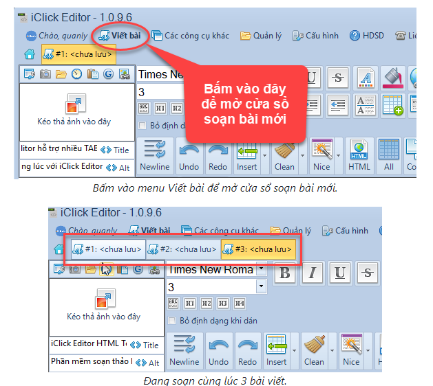 iClick Editor có đầy đủ chức năng của 1 trình HTML chuyên nghiệp
