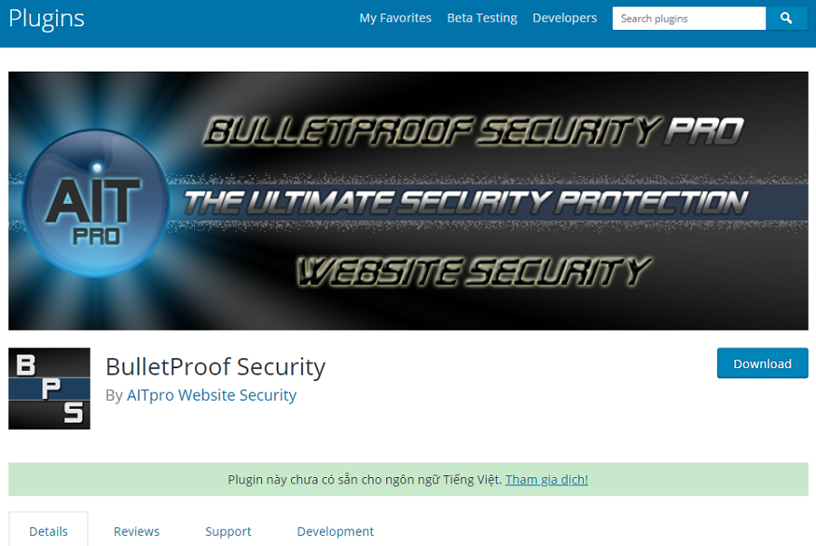 BulletProof Security - một trong những plugin bảo mật website được nhiều người tin dùng